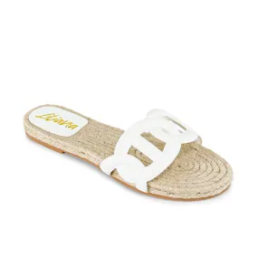 AILEEN-1 ESPADRILLE SANDAL WITH PU FOAM UPPER-WHITE