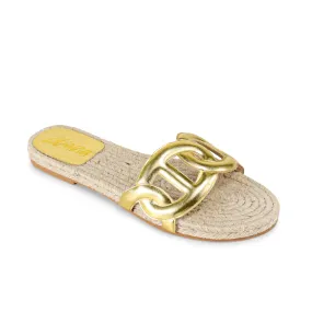 AILEEN-1 PU FOAM UPPER ESPADRILLE SANDAL - GOLD