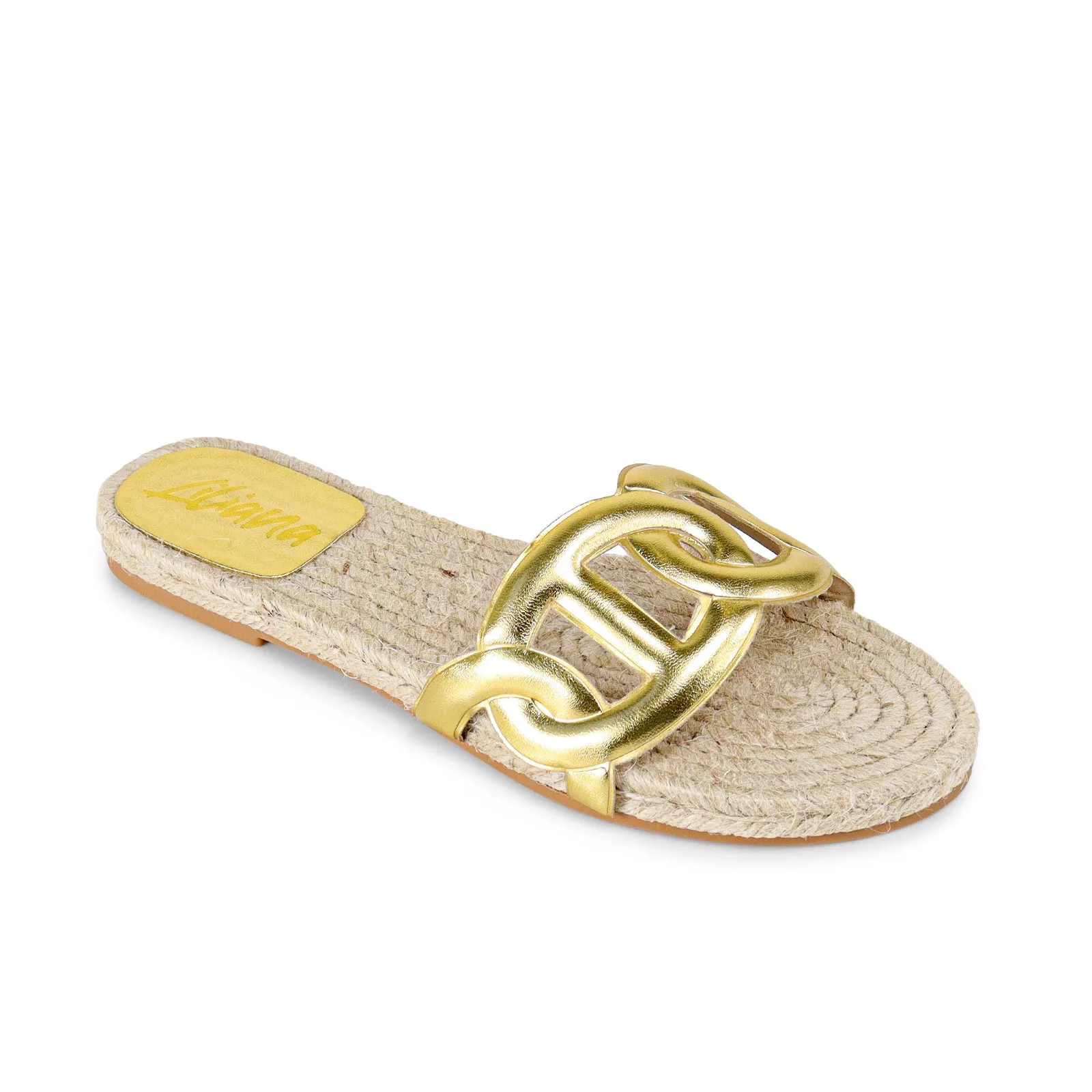 AILEEN-1 PU FOAM UPPER ESPADRILLE SANDAL - GOLD