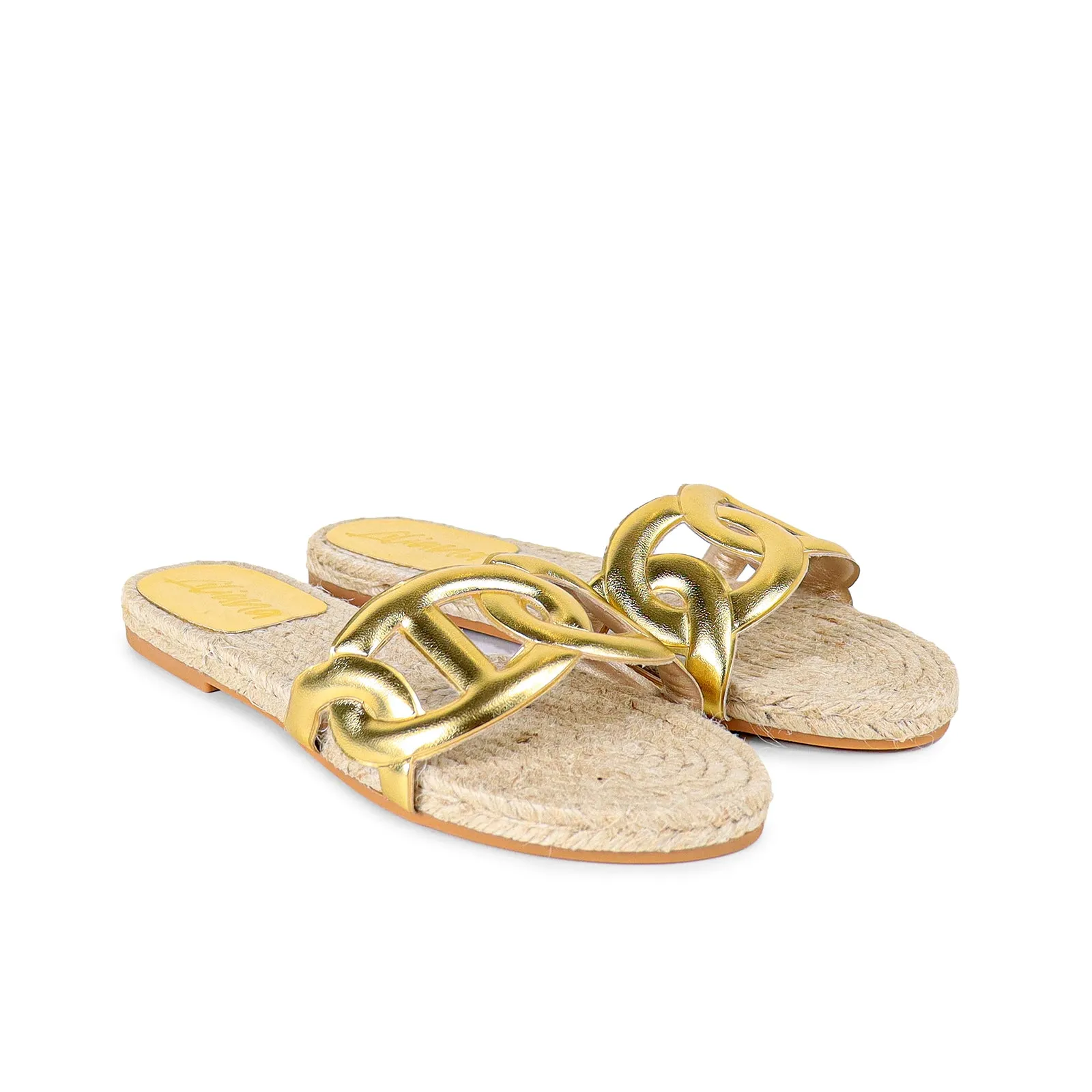 AILEEN-1 PU FOAM UPPER ESPADRILLE SANDAL - GOLD