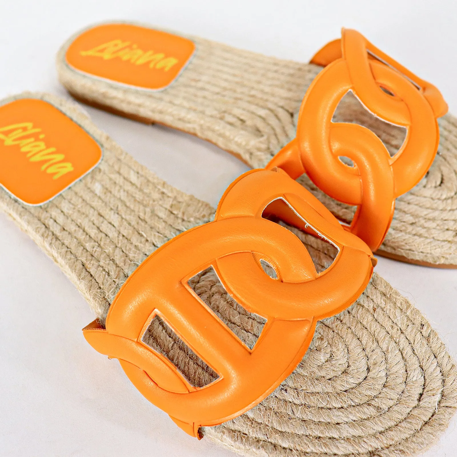 AILEEN-1 PU FOAM UPPER ESPADRILLE SANDAL - ORANGE