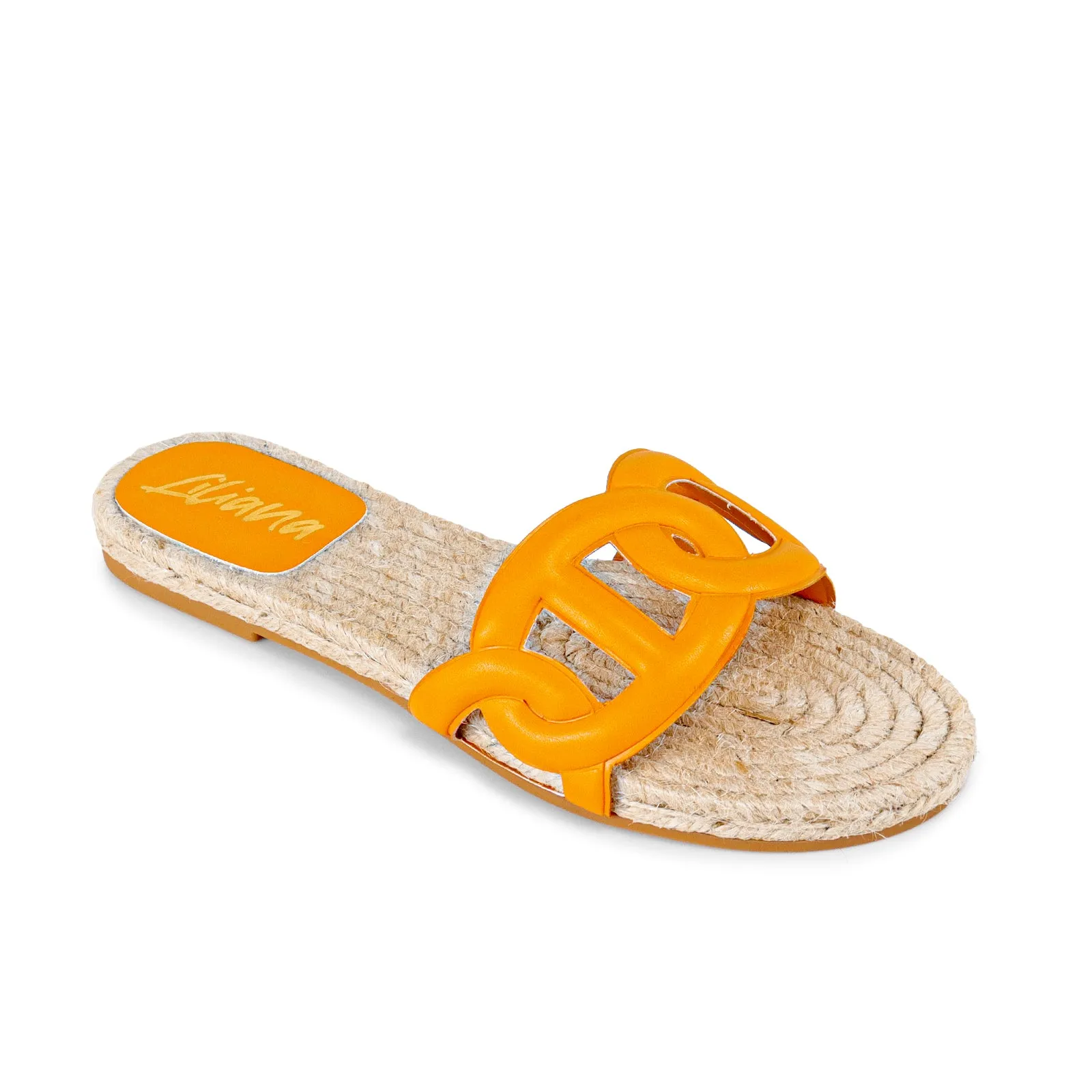 AILEEN-1 PU FOAM UPPER ESPADRILLE SANDAL - ORANGE