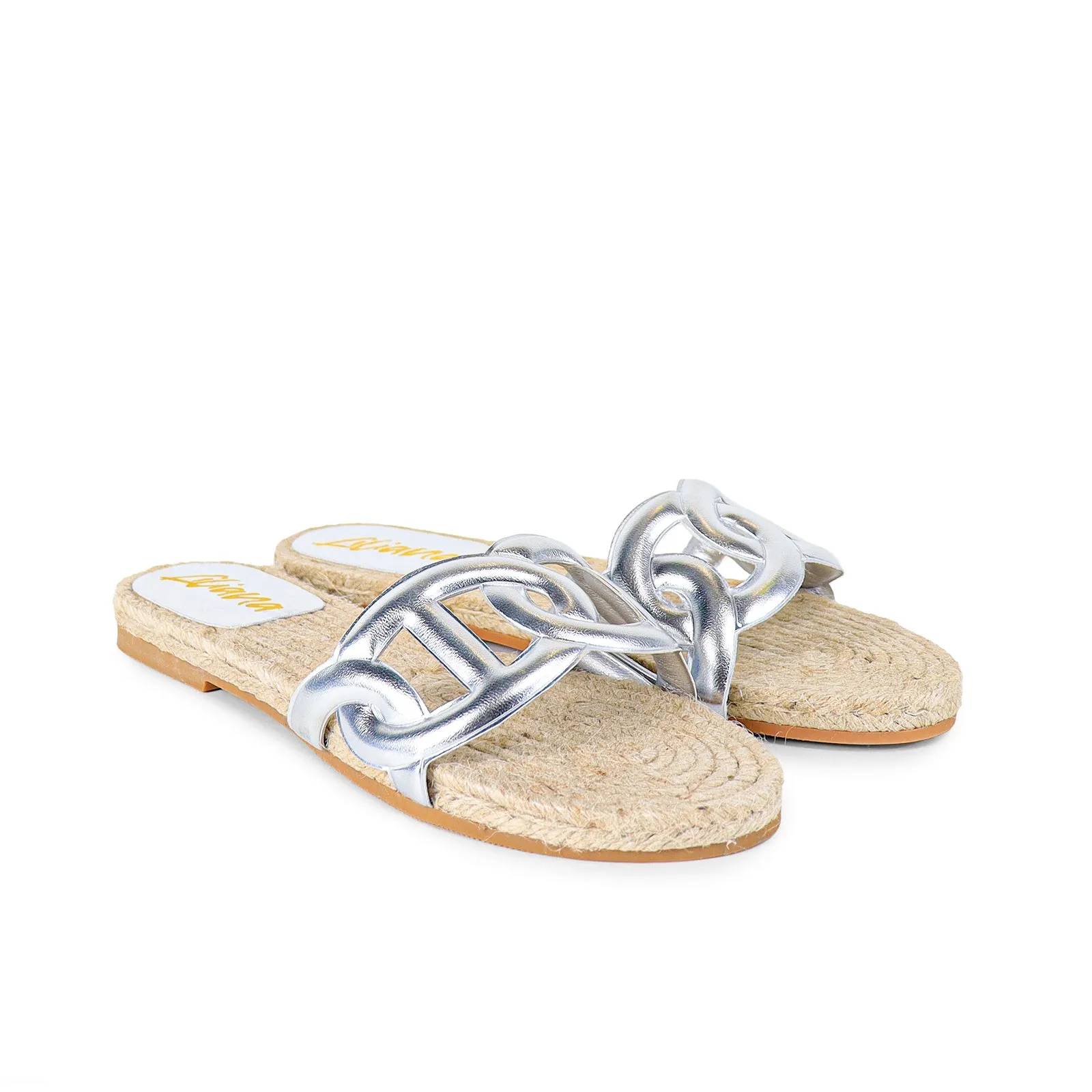 AILEEN-1 PU FOAM UPPER ESPADRILLE SANDAL - SILVER