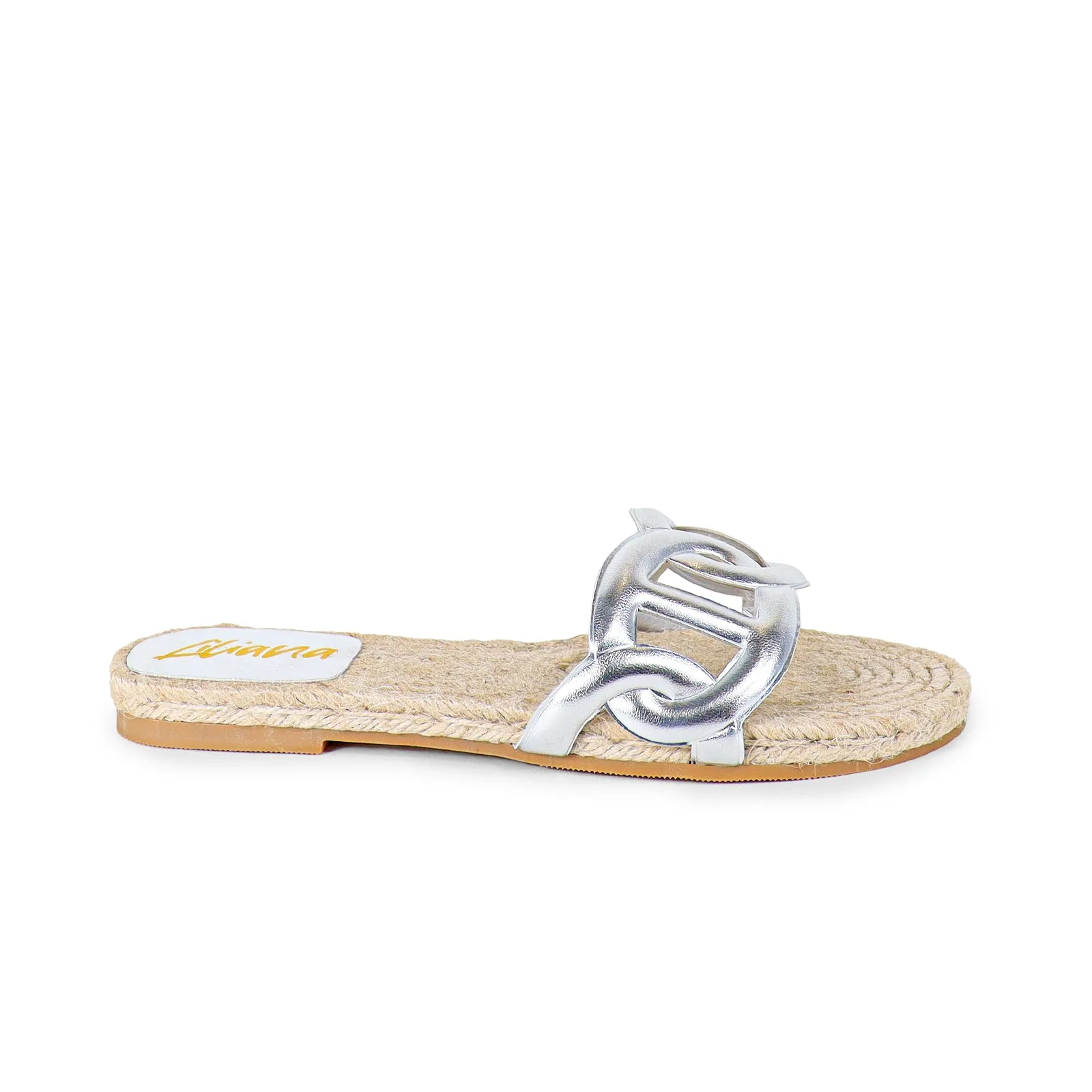 AILEEN-1 PU FOAM UPPER ESPADRILLE SANDAL - SILVER