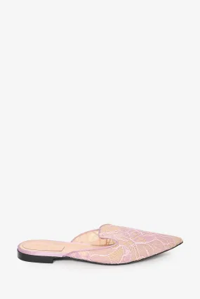 Alberta Ferretti Lilac Lace 'Mia Mule Flats Size 40