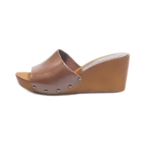 Andre Wedge Sandals Leather Brown Colour For Women