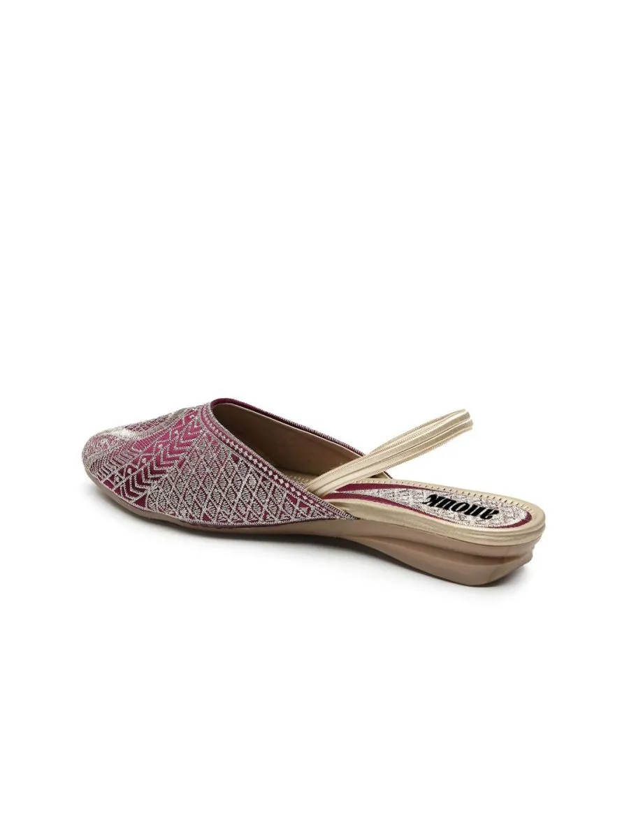 Anouk Women Leather Embroidered Backstrap Mules Flats