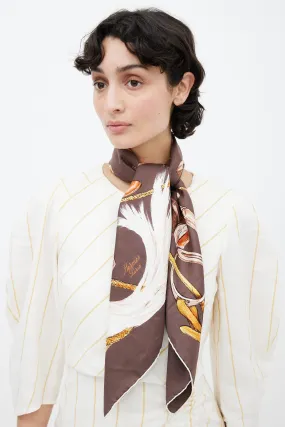 Brown Silk A Propos De Bottes Scarf