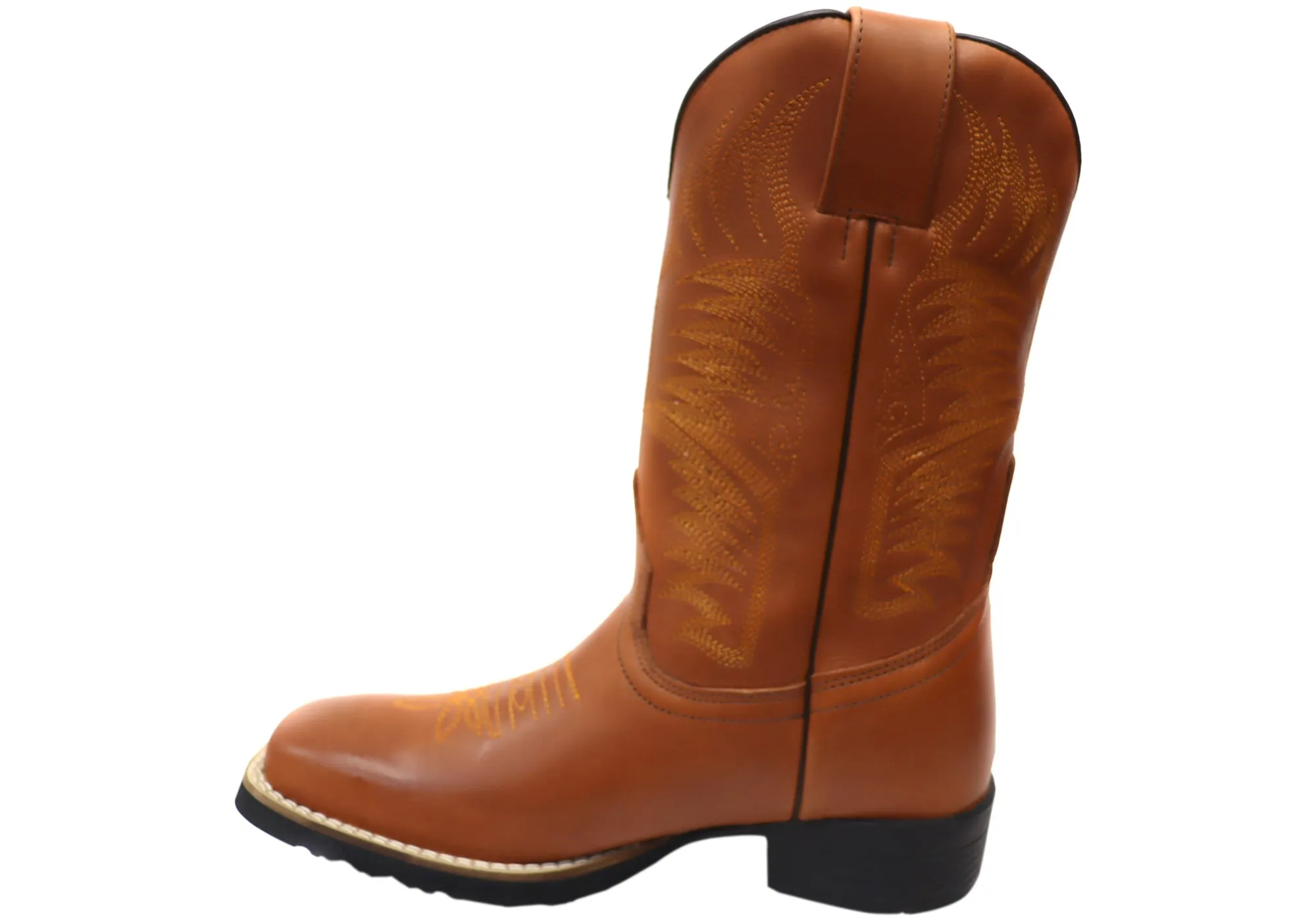 D Milton Houston Mens Leather Comfortable Western Cowboy Boots