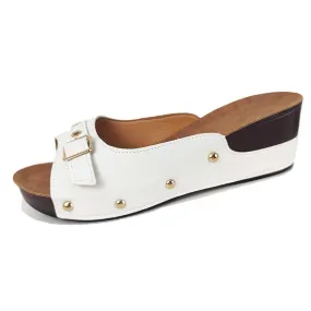 Front Buckle Low Wedge Sandals