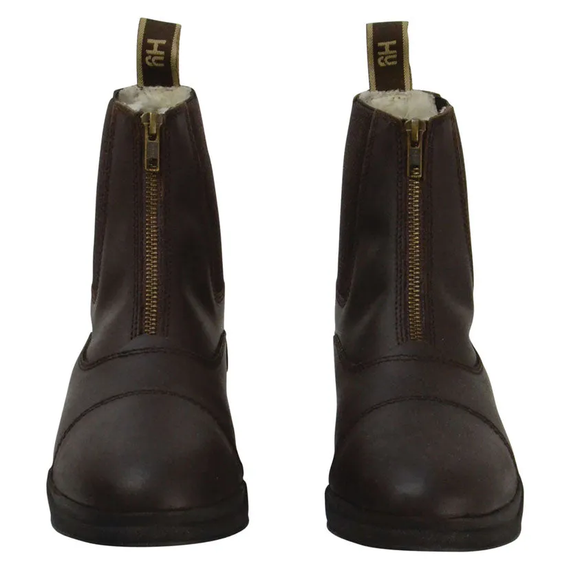 HyLAND Fleece Lined Zipped Wax Leather Jodhpur Boot