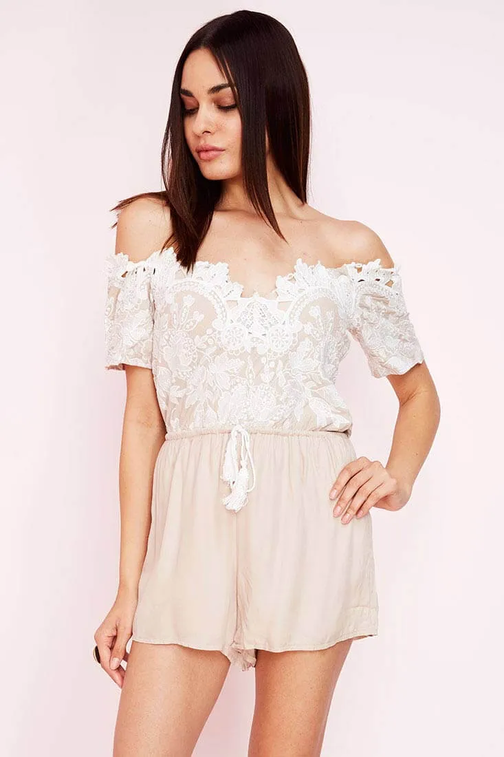 Inaya Dressy Romper Beige