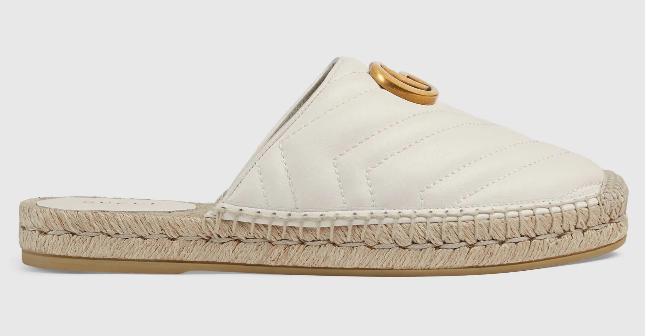 Leather Espadrille with Double G - White or Black