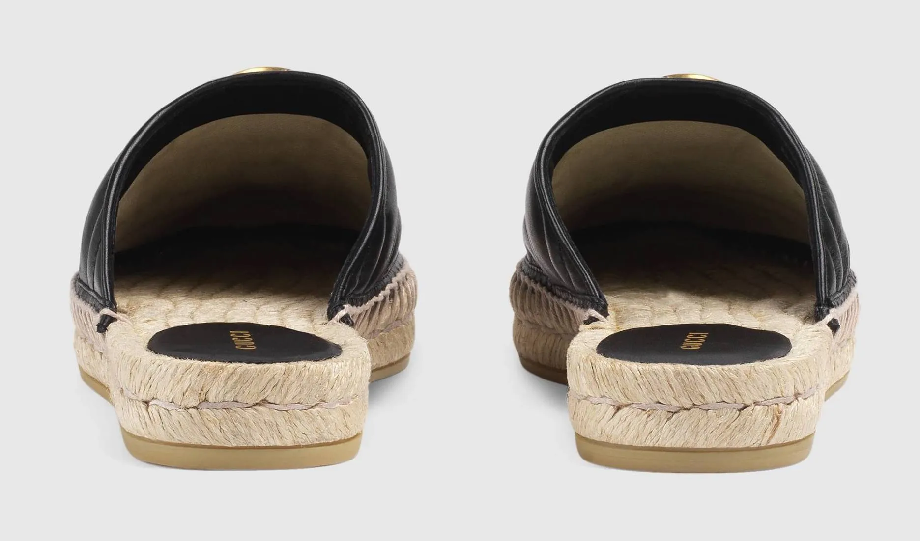 Leather Espadrille with Double G - White or Black