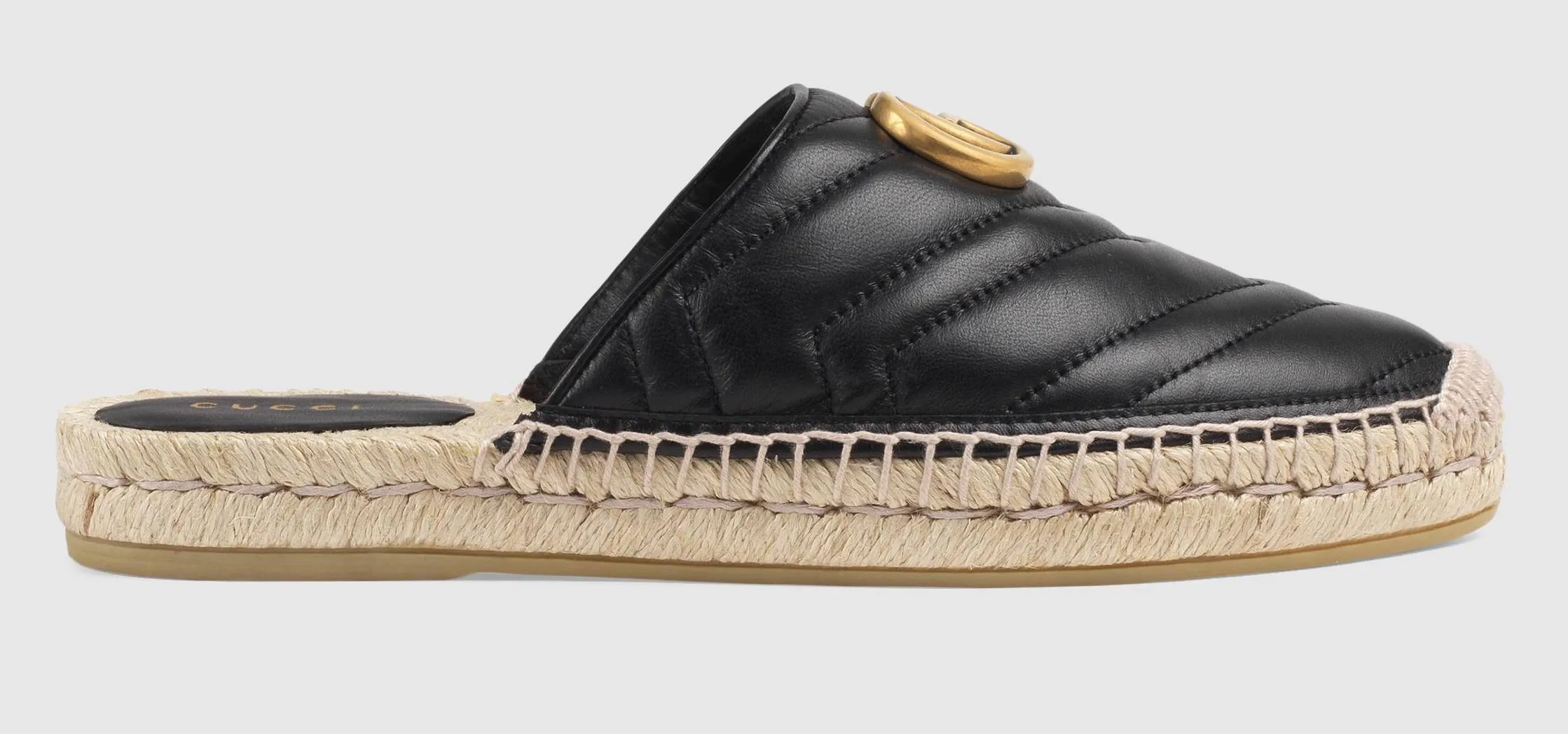 Leather Espadrille with Double G - White or Black