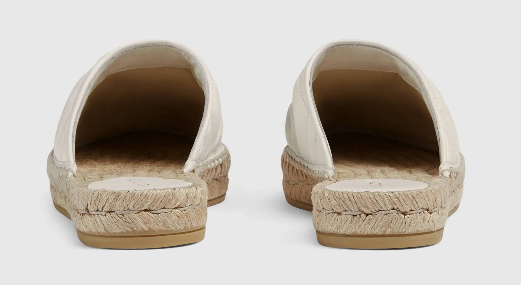 Leather Espadrille with Double G - White or Black