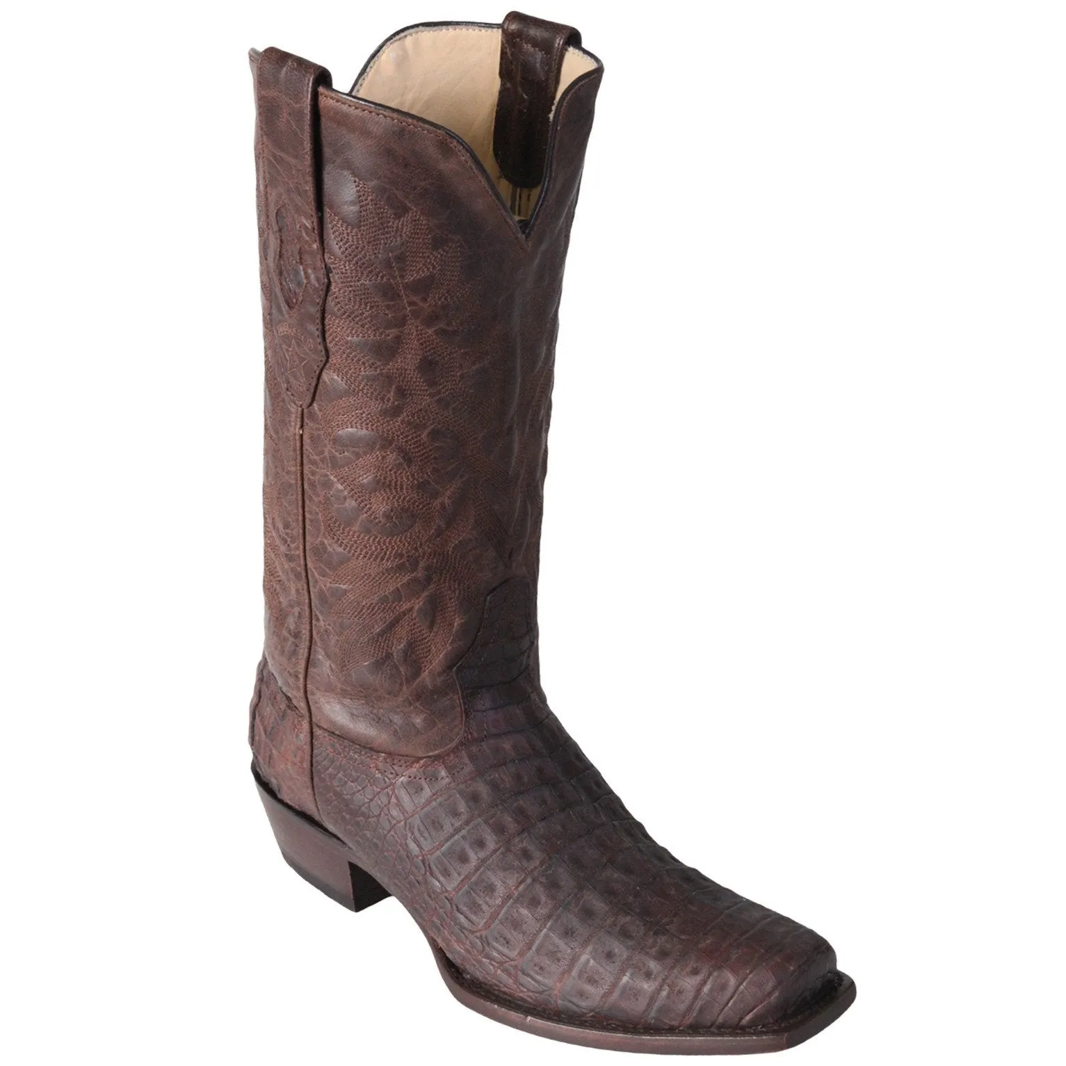 Los Altos Men's Greasy Finish Caiman Belly Cowboy Boots