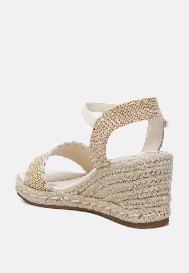 Lucas Raffia Wedge Heel Espadrilles