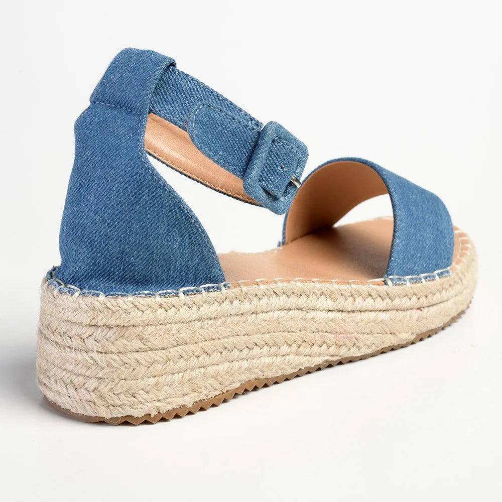 Madison Carina Closed Back Espadrille Sandals - Blue