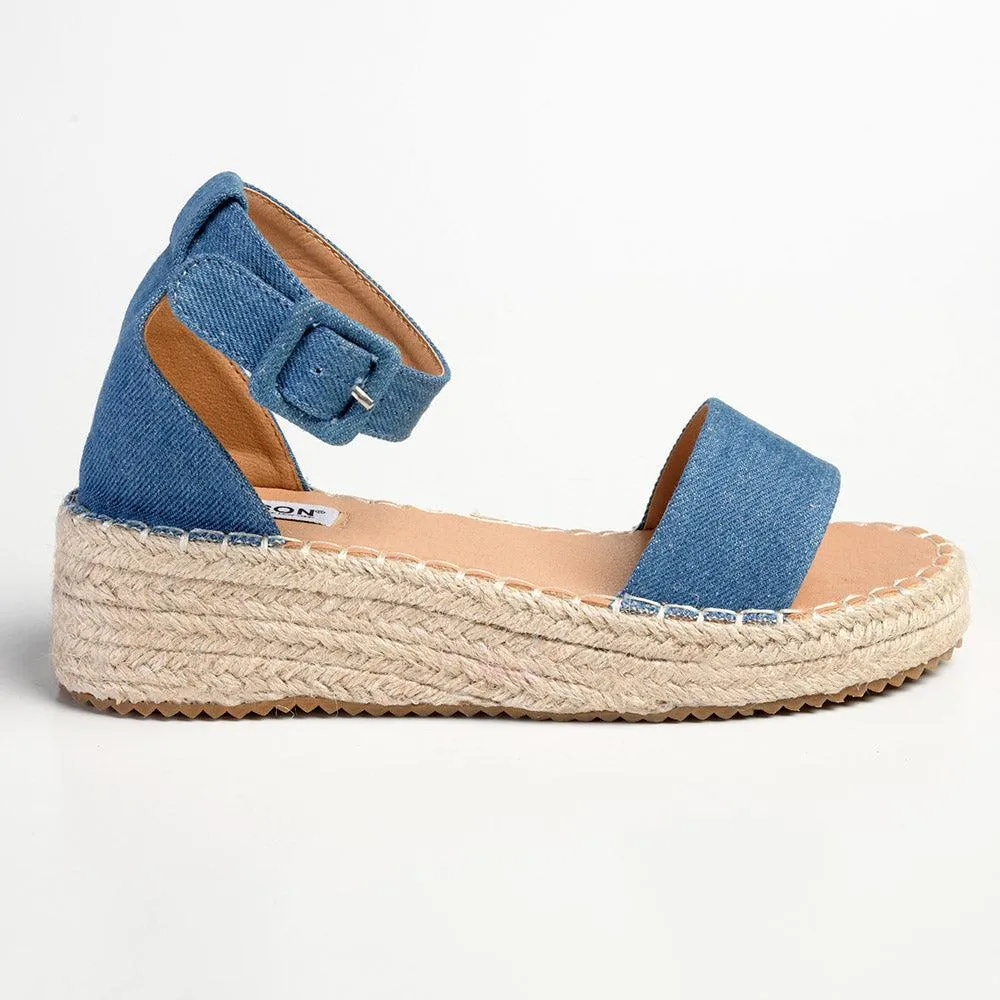 Madison Carina Closed Back Espadrille Sandals - Blue