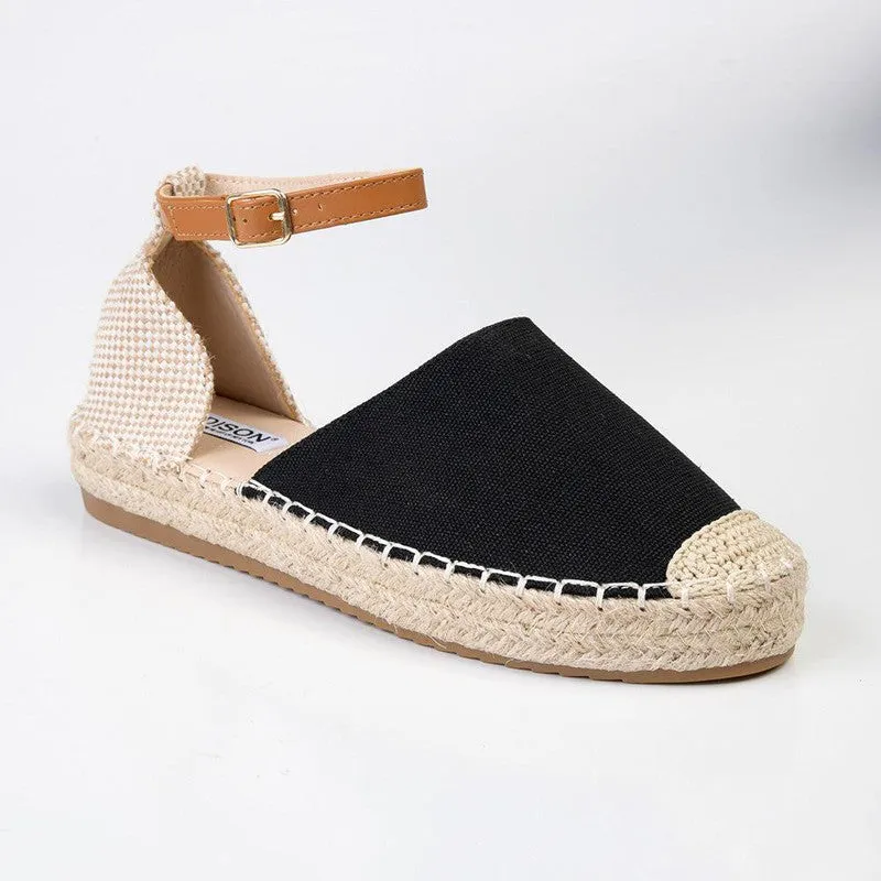 Madison Charlie Closed Espadrille Loafer - Black/Nude/Tan