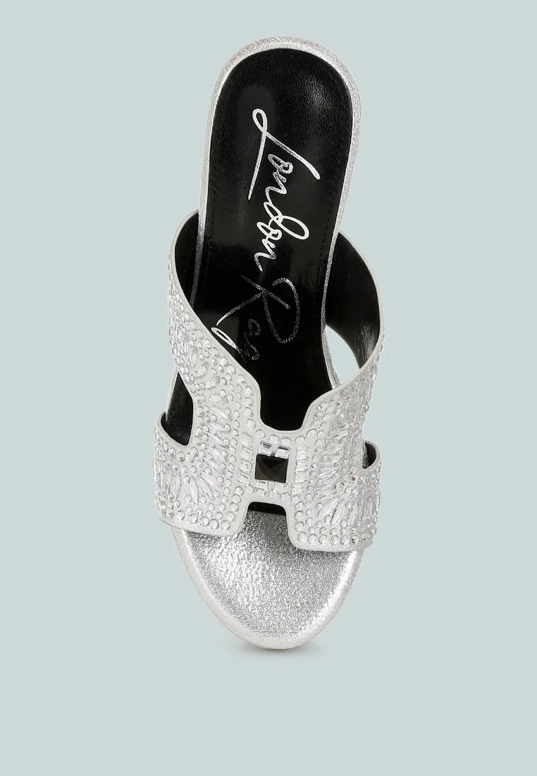 Marnier Diamante & Rhinestone Detail Cut-Out Sandals