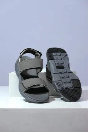 Men Synthetic Grey Sandal