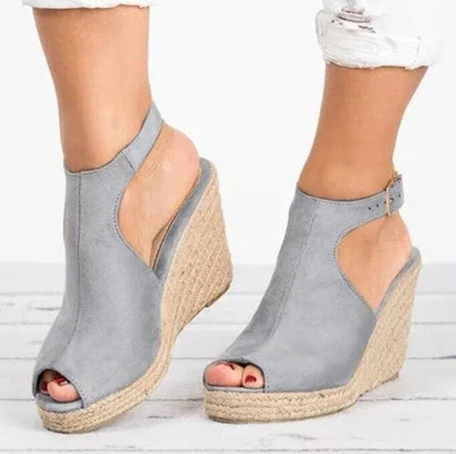 Peep Toe Wedge Sandals