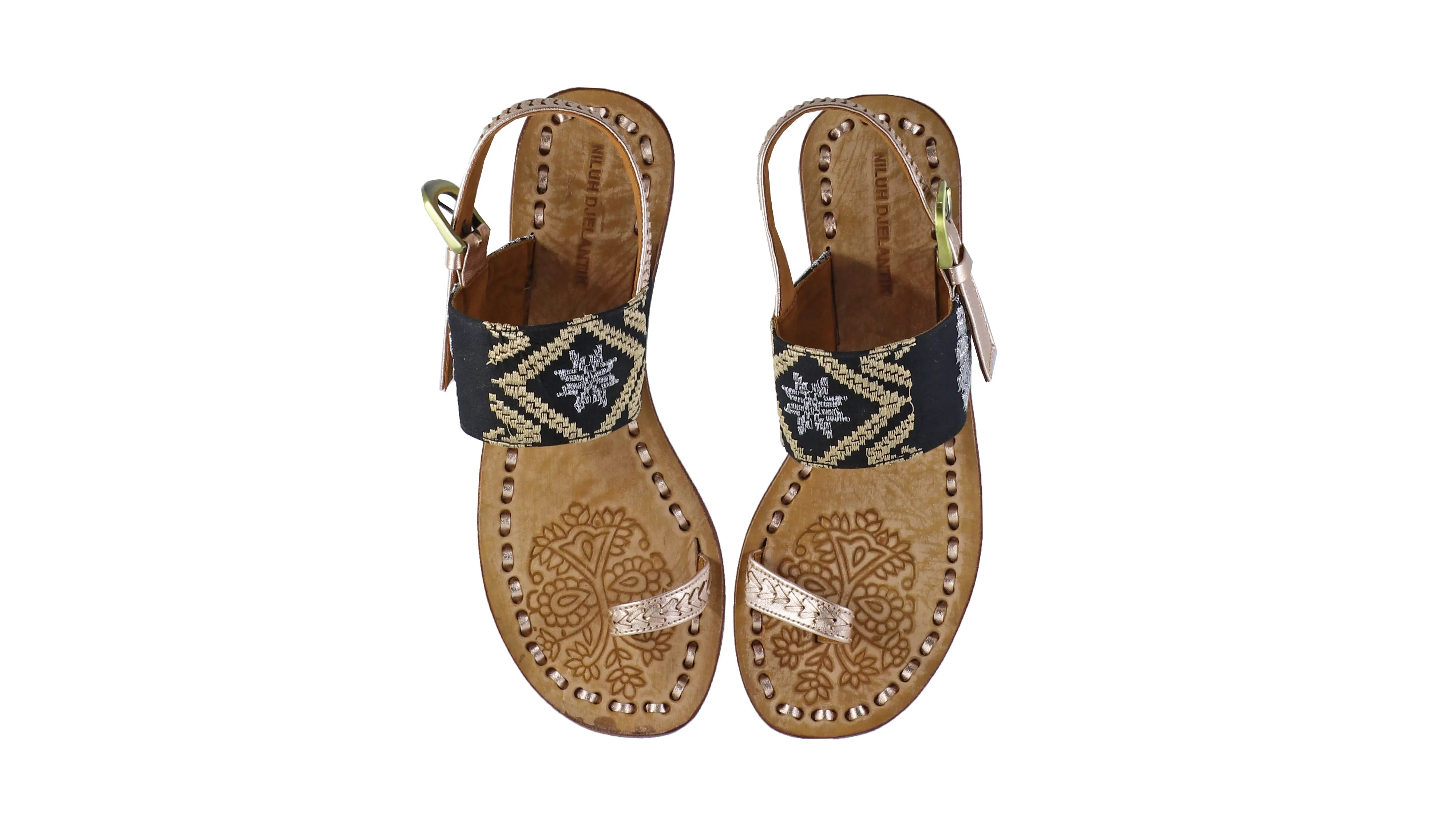 Prana 20mm Flat - Rose Gold & Black Songket