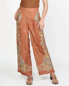 Printed Wide Leg Pant In Brown Multi | Brown Multi