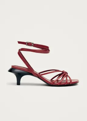 Soleia Red Leather Sandals