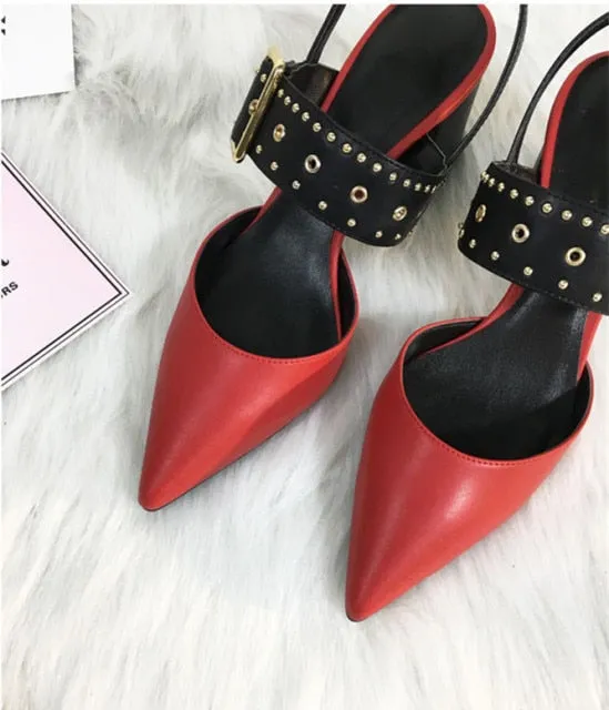 Summer New Womens Shoes Pointed Thick High Heel Womens Sandals Ladies Shoes  Zapatos De Mujer High-heel Luxury Women Shoes