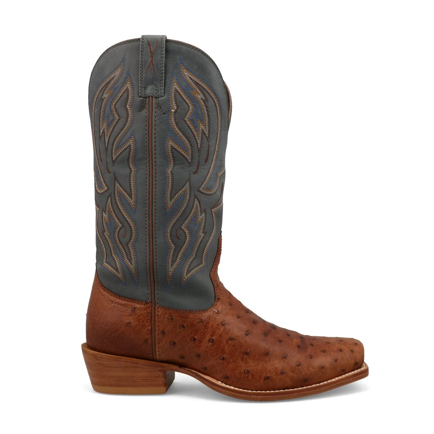 Twisted X Men's Chestnut Ostrich & Dark Grey Reserve Boot MXPL002