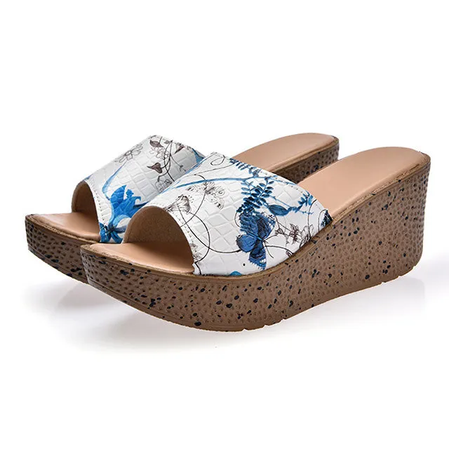 Women Sandals Summer Wedges Sandals Women Slippers Platform Shoes Beach Sandals Flat Slippers Ladies Shoes Peep Toe